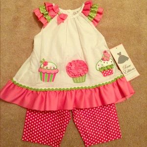 Rare Editions 2-Piece Cupcake Outfit 12M NWT